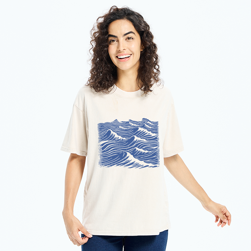 Tokyo-Tiger Vintage Ocean Sea Washed T-Shirt
