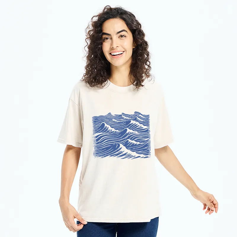 Tokyo-Tiger Vintage Ocean Sea Washed T-Shirt