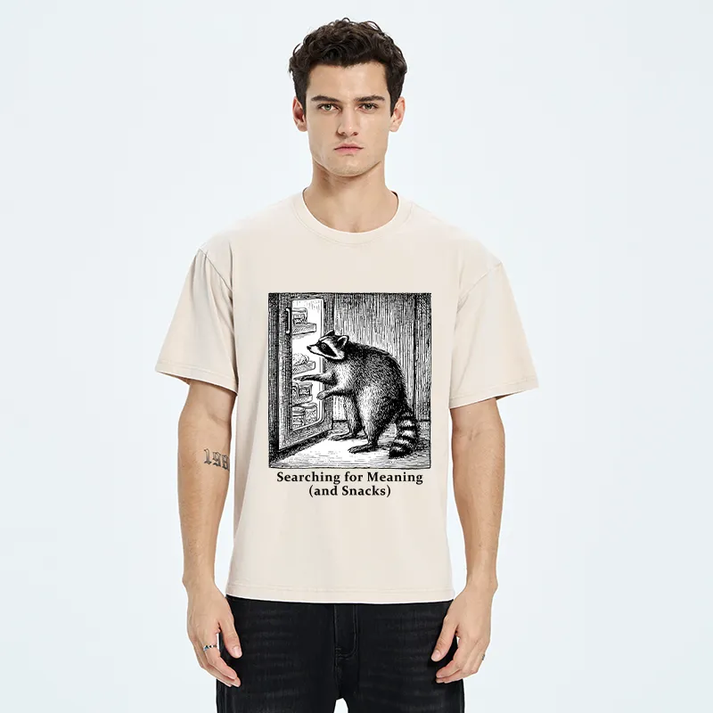 Tokyo-Tiger Raccoon Searching For Items Washed T-Shirt