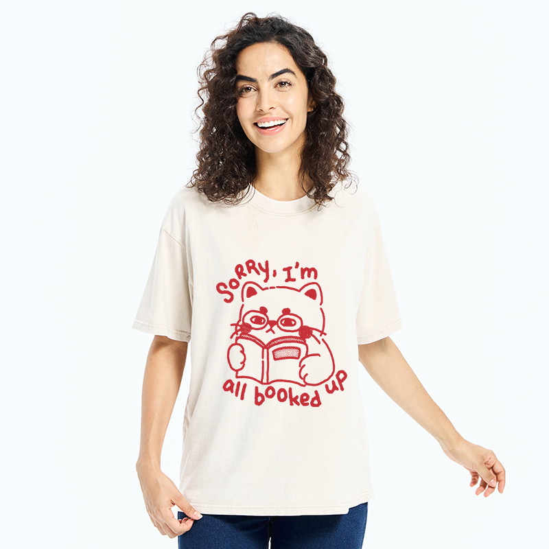 Tokyo-Tiger Booked Up Cat Washed T-Shirt