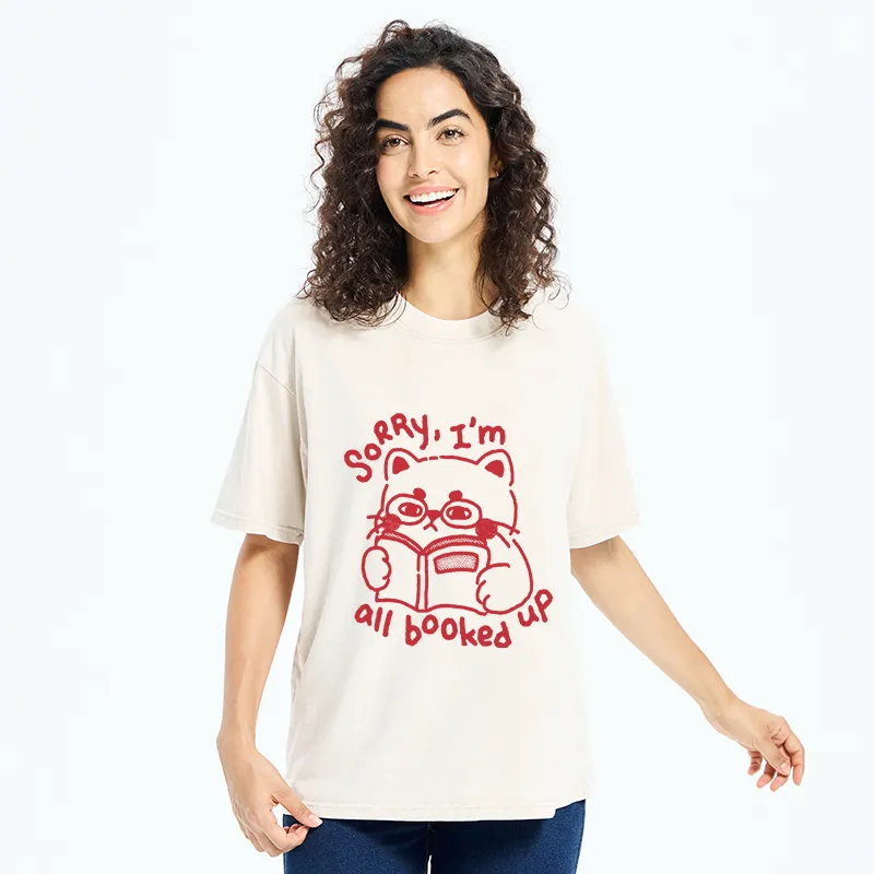 Tokyo-Tiger Booked Up Cat Washed T-Shirt