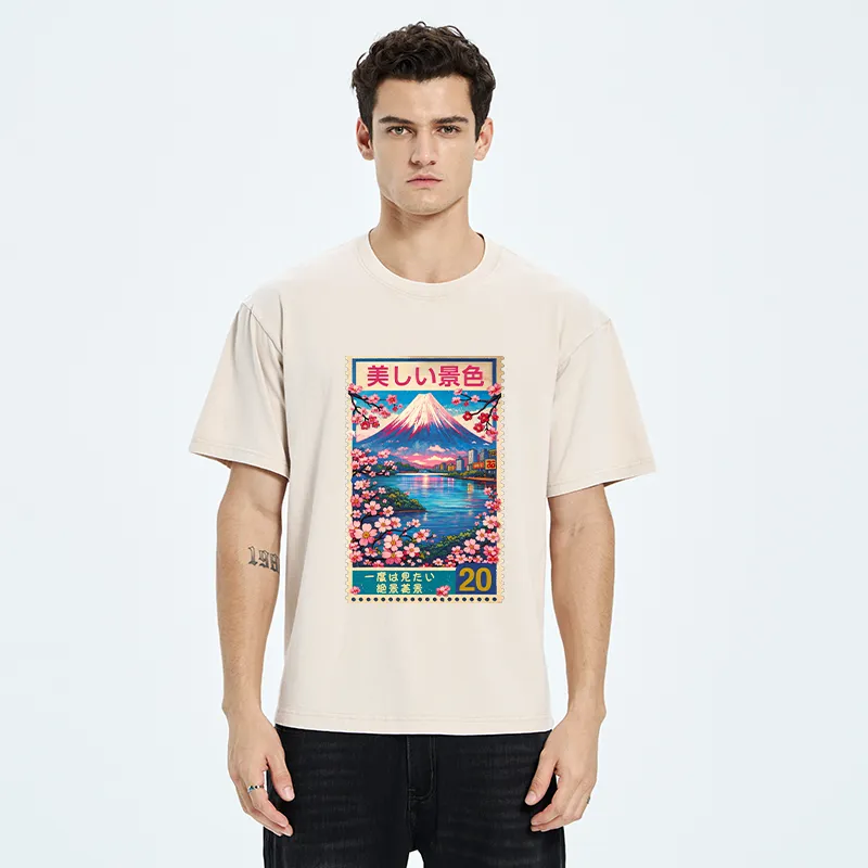 Tokyo-Tiger Springtime Scenery Washed T-Shirt