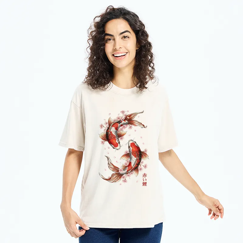Tokyo-Tiger Twin Koi Washed T-Shirt