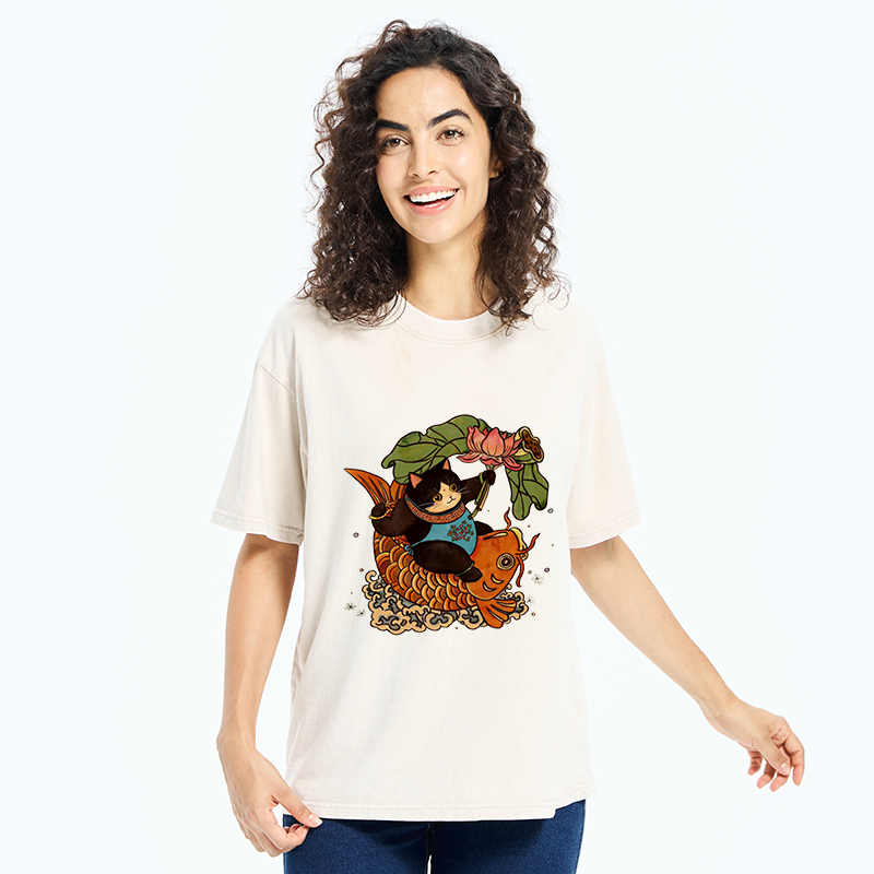 Tokyo-Tiger Chinese New Year Cat Washed T-Shirt