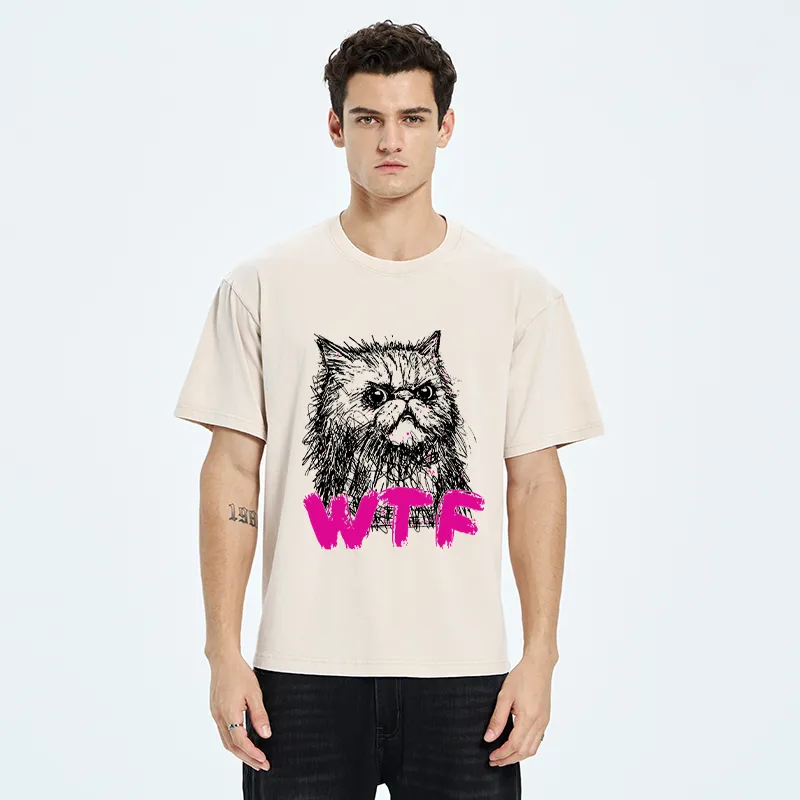 Tokyo-Tiger Angry And Sloppy Cat Washed T-Shirt