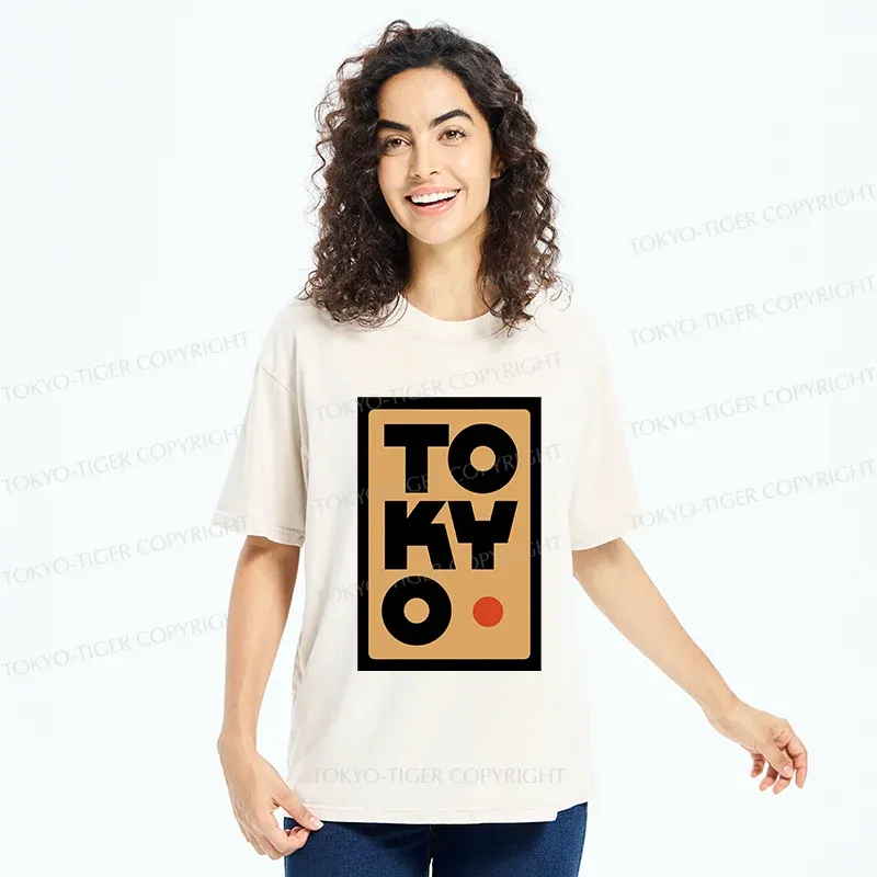 Tokyo-Tiger Tokyo Pattern Washed T-Shirt