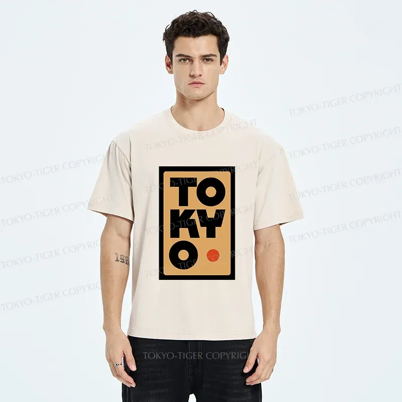 Tokyo-Tiger Tokyo Pattern Washed T-Shirt