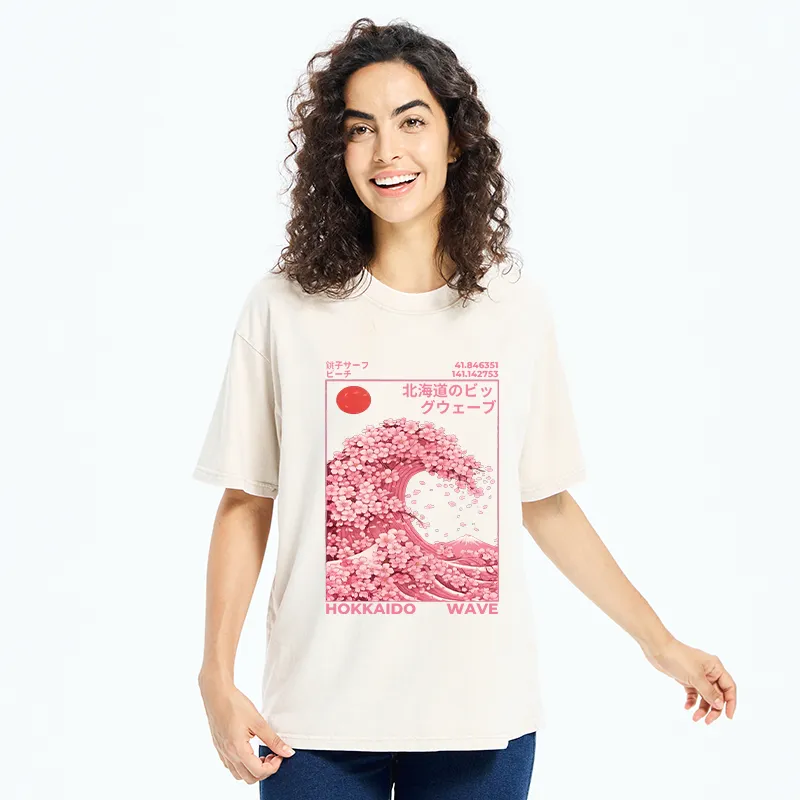 Tokyo-Tiger Sakura Wave Washed T-Shirt