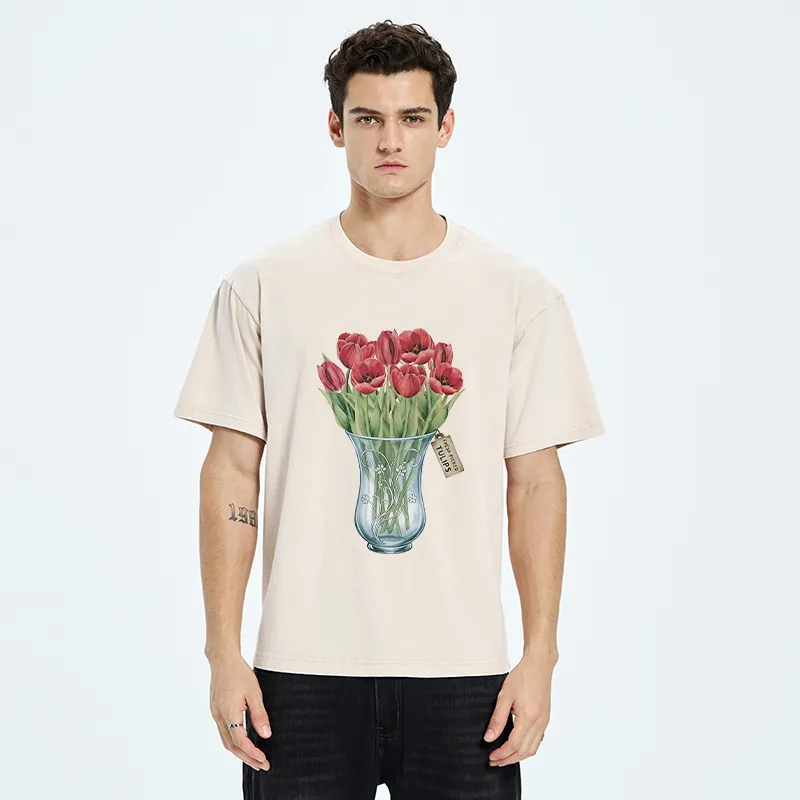 Tokyo-Tiger A Bunch Of Tulips Washed T-Shirt