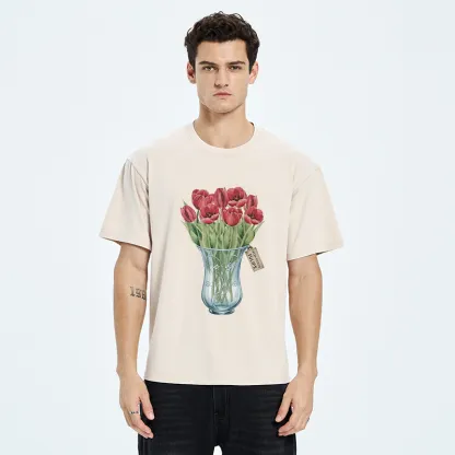 Tokyo-Tiger A Bunch Of Tulips Washed T-Shirt
