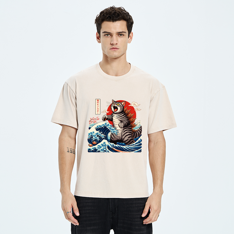 Tokyo-Tiger Catzilla Roar Washed T-Shirt