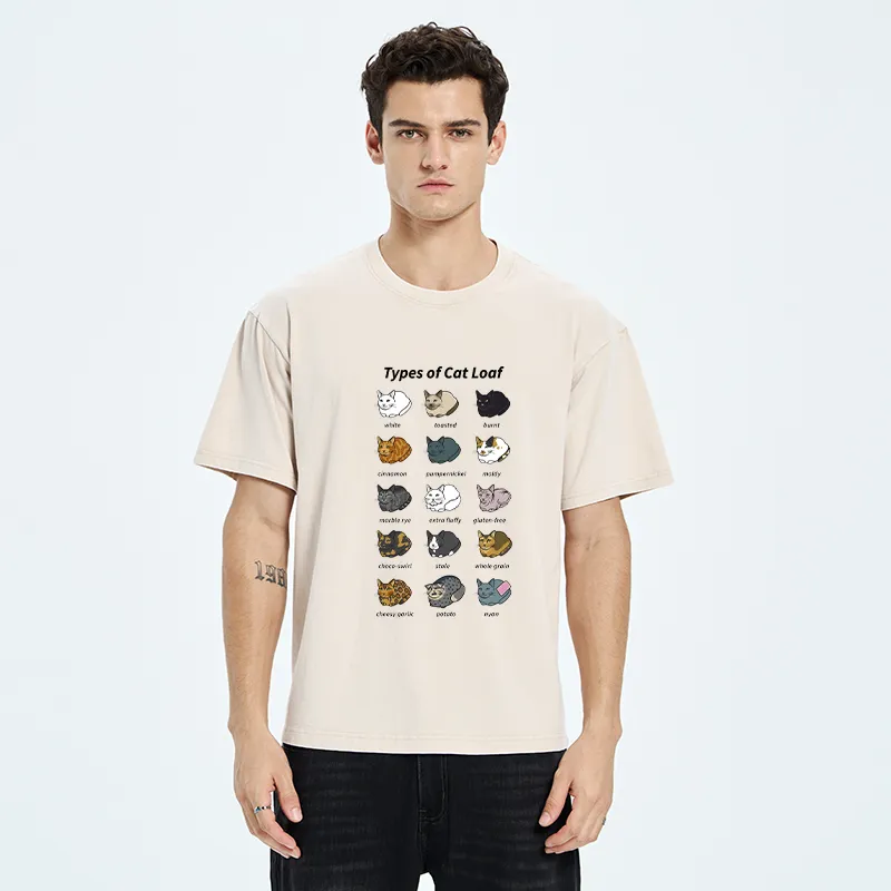 Tokyo-Tiger Various Cat-shaped Breads Washed T-Shirt