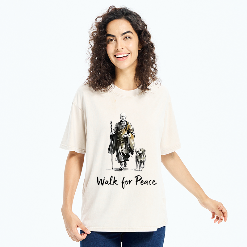 Tokyo-Tiger Peace Dog Aloka Washed T-Shirt