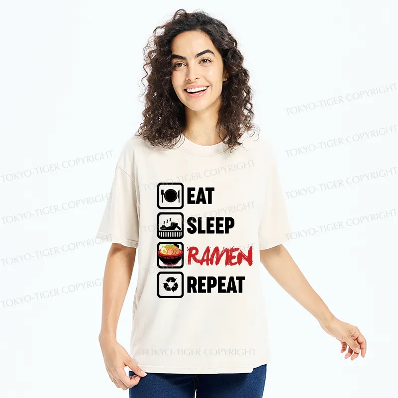 Tokyo-Tiger Daily List Washed T-Shirt