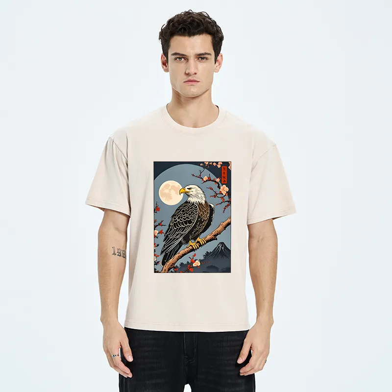 Tokyo-Tiger Ukiyo-e Eagle Washed T-Shirt