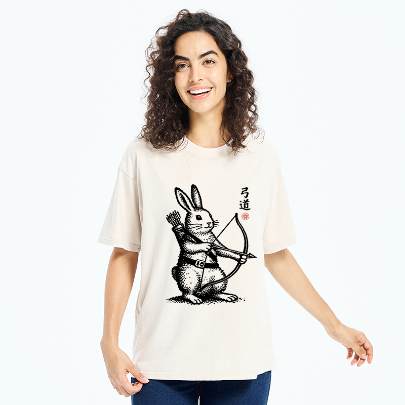 Tokyo-Tiger Rabbit Shooting Arrows Washed T-Shirt