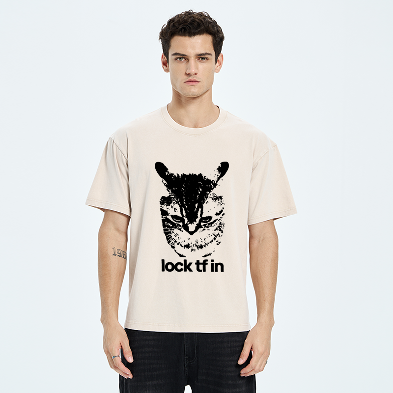 Tokyo-Tiger Serious Cat Meme Washed T-Shirt