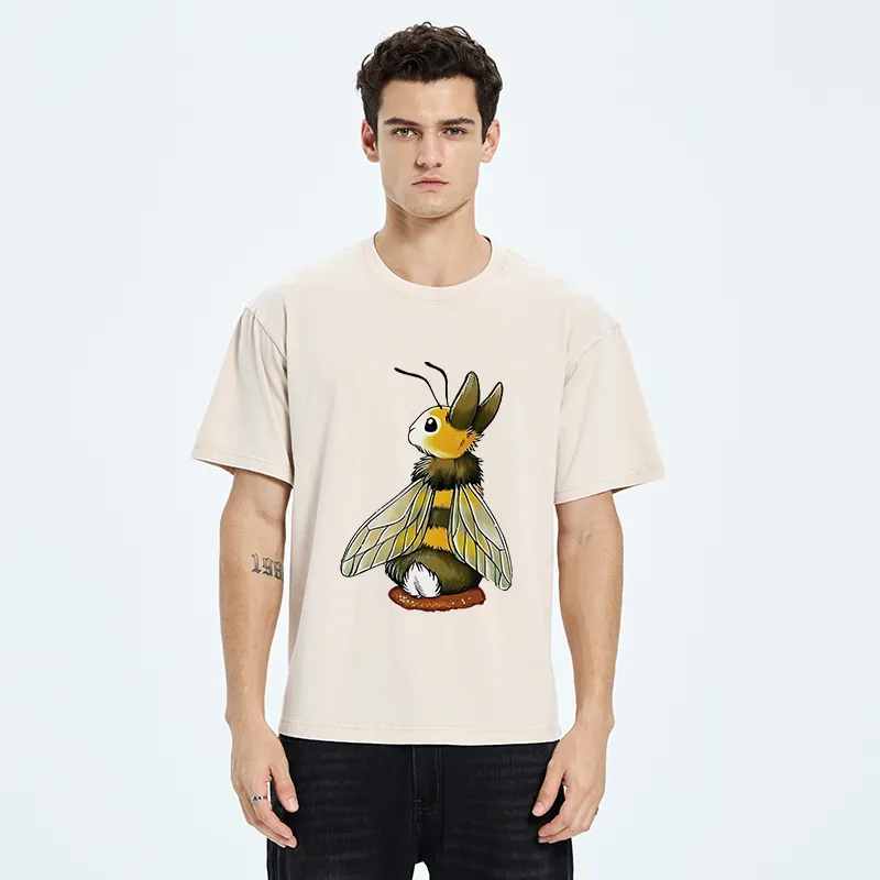 Tokyo-Tiger Bee Rabbit Funny Washed T-Shirt