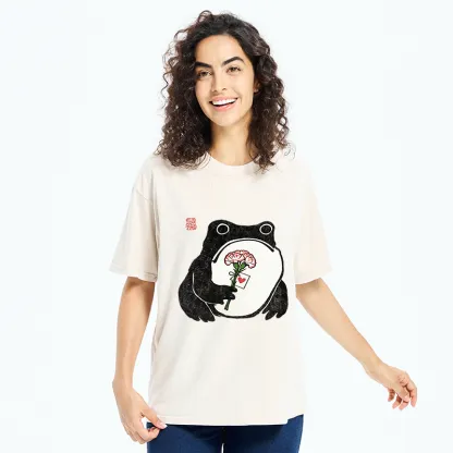 Tokyo-Tiger The Frog Holding A Carnation Washed T-Shirt