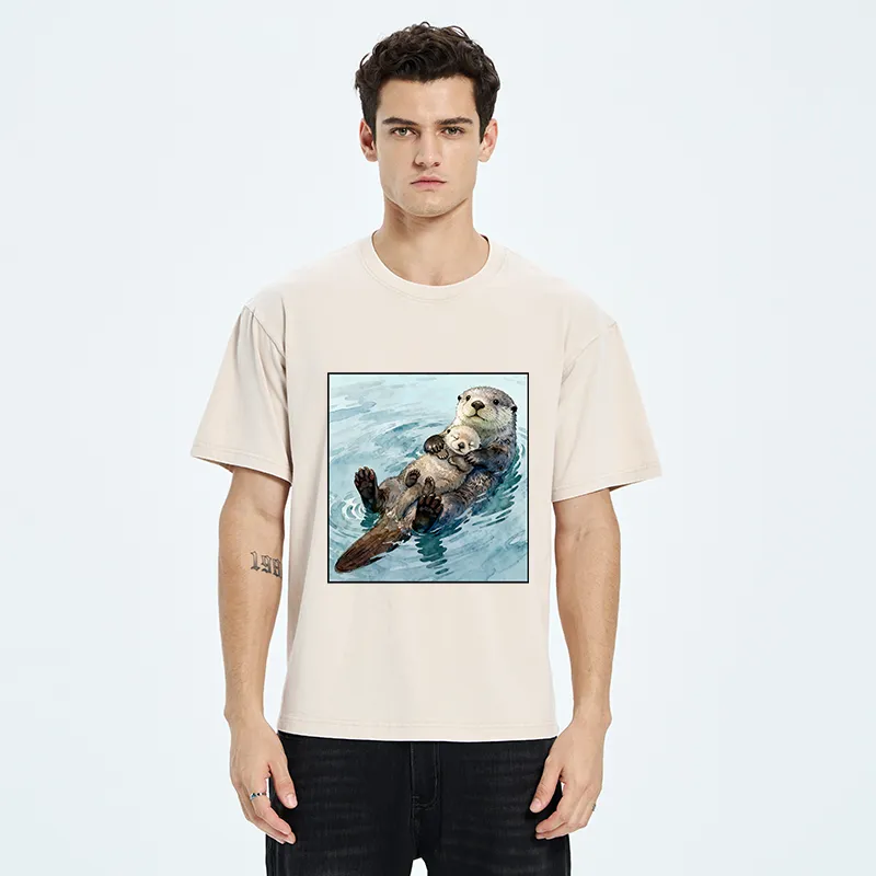 Tokyo-Tiger Adorable Sea Otters Washed T-Shirt