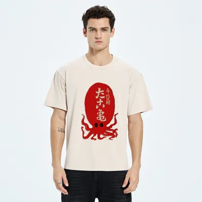 Tokyo-Tiger Retro Octopus Washed T-Shirt