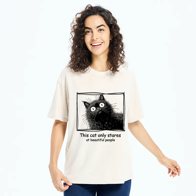 Tokyo-Tiger The Cat Stares At Beautiful People Washed T-Shirt