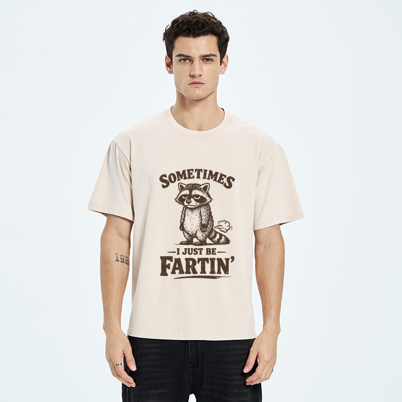 Tokyo-Tiger Farting Raccoon Washed T-Shirt