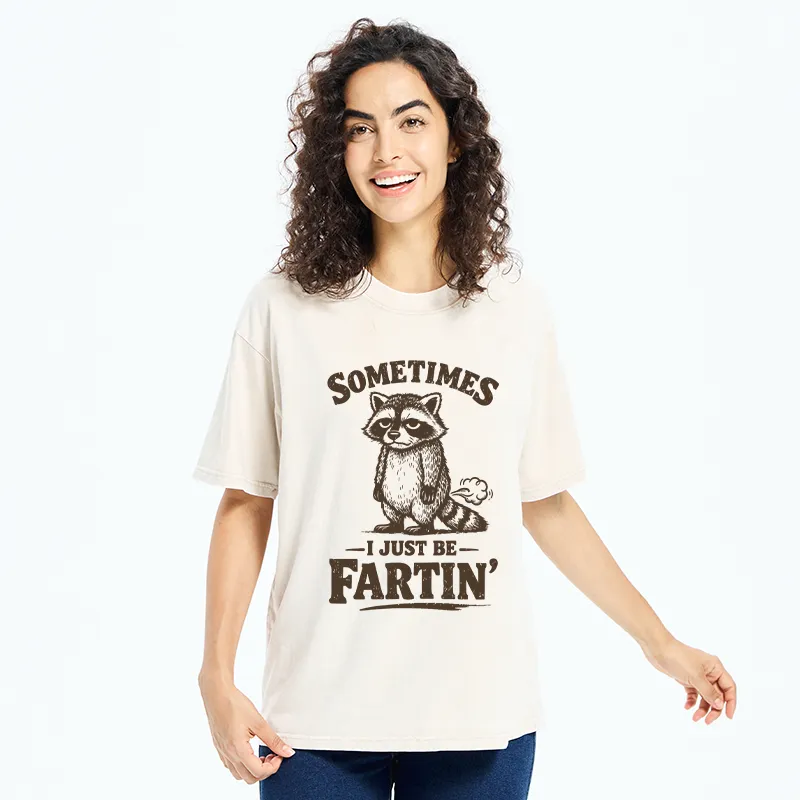 Tokyo-Tiger Farting Raccoon Washed T-Shirt