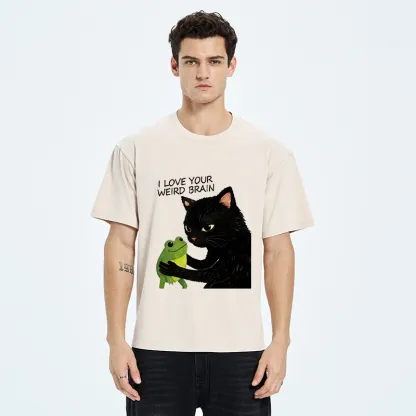 Tokyo-Tiger Cat Eats Frog Washed T-Shirt