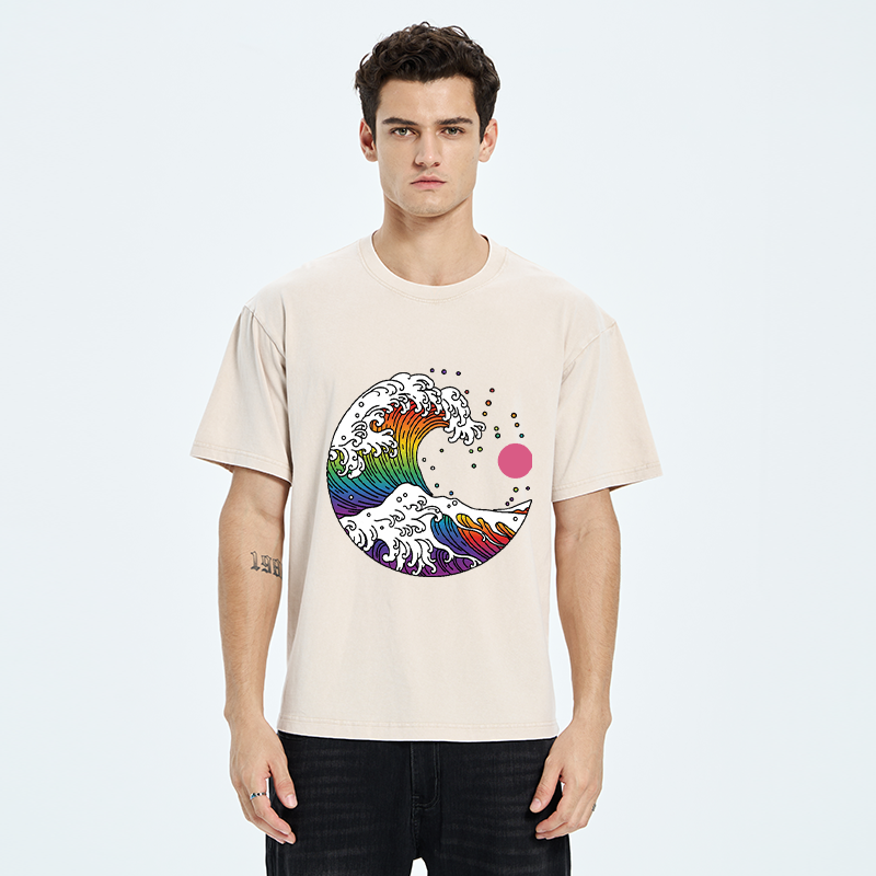 Tokyo-Tiger Rainbow Waves Washed T-Shirt