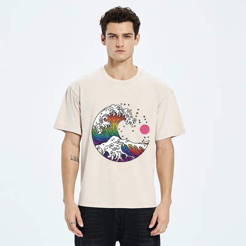 Tokyo-Tiger Rainbow Waves Washed T-Shirt