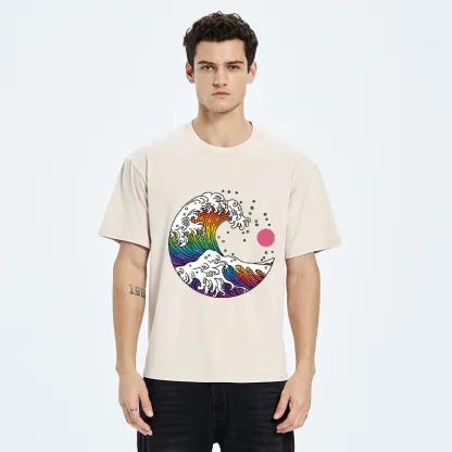 Tokyo-Tiger Rainbow Waves Washed T-Shirt