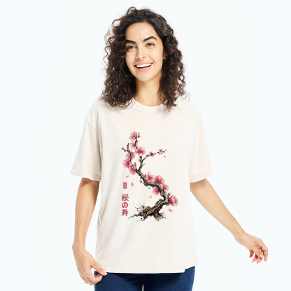 Tokyo-Tiger Sakura Petal Dance Washed T-Shirt