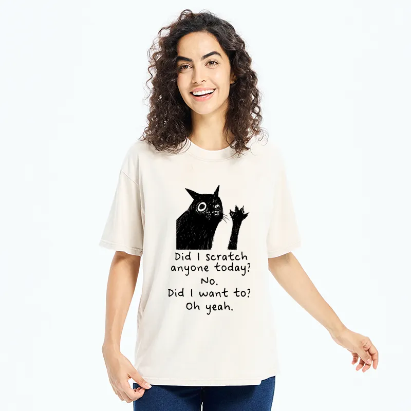 Tokyo‑Tiger Black Cat Scratches People Washed T-Shirt