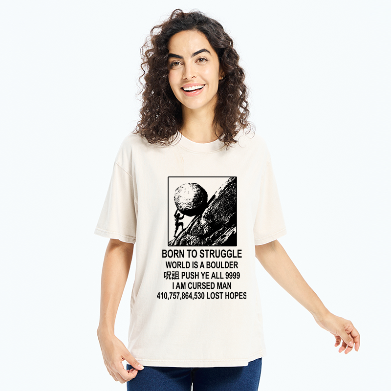 Tokyo‑Tiger Struggle Life Meme Washed T‑Shirt