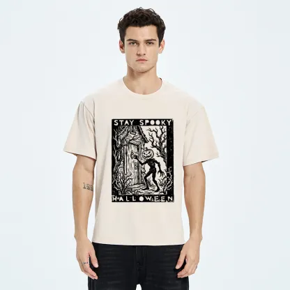 Tokyo‑Tiger Pumpkin Ghost Washed T‑Shirt
