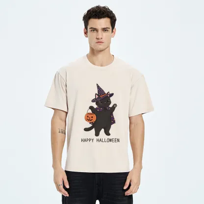 Tokyo‑Tiger Magic Cat Halloween Art Washed T‑Shirt