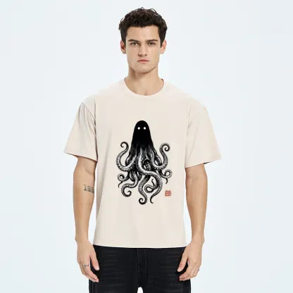 Tokyo‑Tiger Spooky Ghost Octopus Washed T‑Shirt