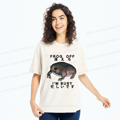 Tokyo-Tiger Frog Off  I'm Busy Washed T-Shirt