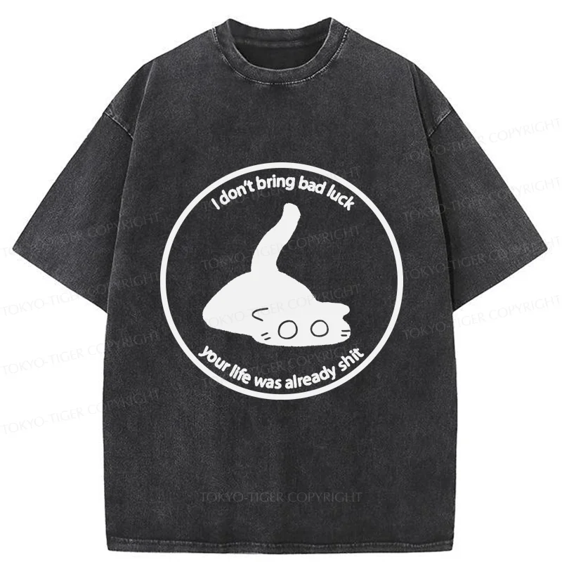 Tokyo-Tiger Cat Are Not The Source Of Bad Luck Washed T-Shirt