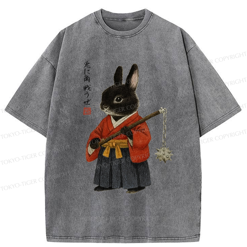 Tokyo-Tiger Japanese Rabbit：Let's Fight Washed T-Shirt