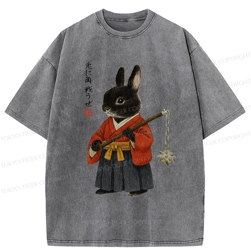 Tokyo-Tiger Japanese Rabbit：Let's Fight Washed T-Shirt