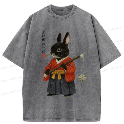 Tokyo-Tiger Japanese Rabbit：Let's Fight Washed T-Shirt