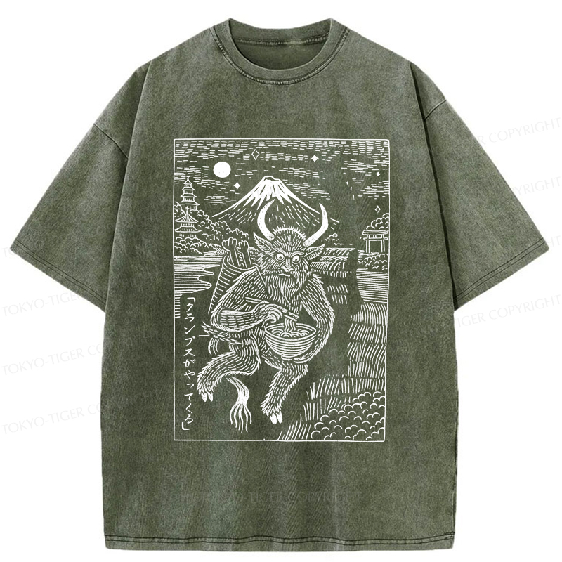 Tokyo-Tiger Krampus Is Coming Washed T-Shirt