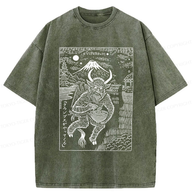 Tokyo-Tiger Krampus Is Coming Washed T-Shirt