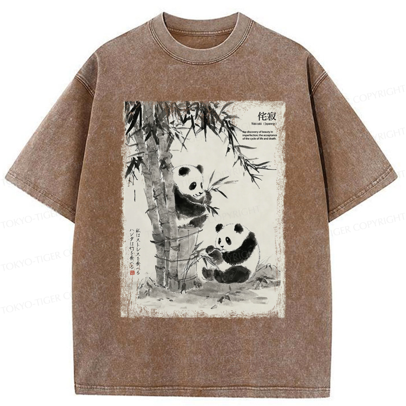 Tokyo-Tiger A Panda’s Zen: Life In Black And White Washed T-Shirt