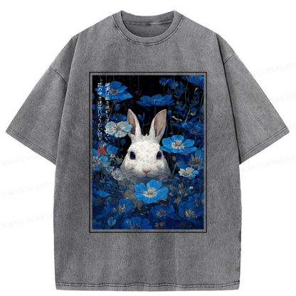 Tokyo-Tiger Whispers Of The Rabbit Among The Flowers Washed T-Shirt
