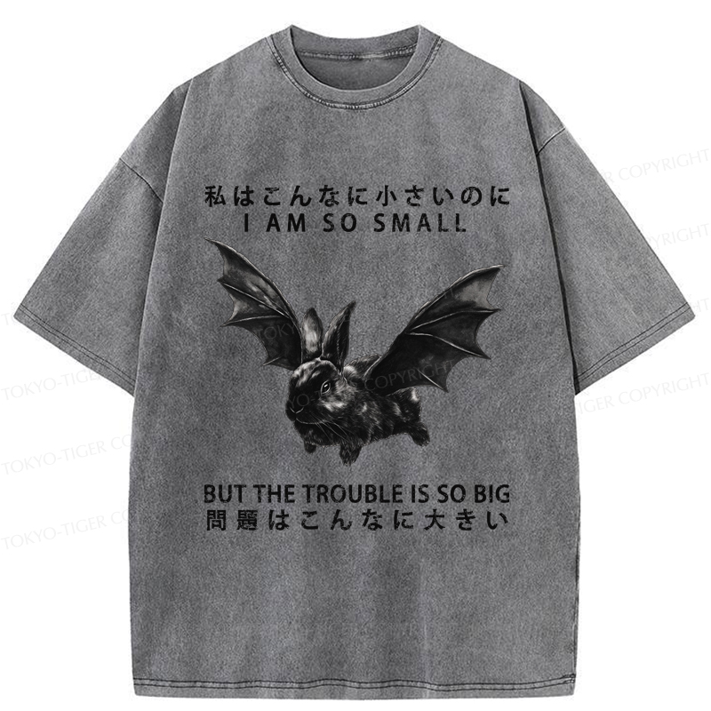 Tokyo-Tiger Funny Rabbit：I Am So Small But The Trouble Is So Big Washed T-Shirt