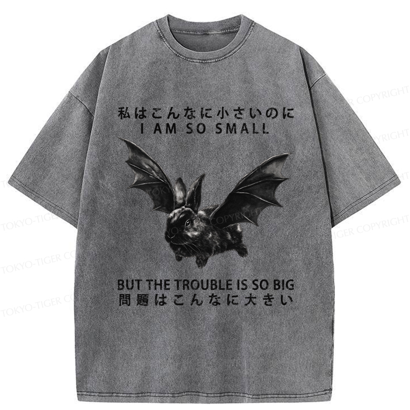 Tokyo-Tiger Funny Rabbit：I Am So Small But The Trouble Is So Big Washed T-Shirt