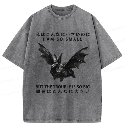 Tokyo-Tiger Funny Rabbit：I Am So Small But The Trouble Is So Big Washed T-Shirt